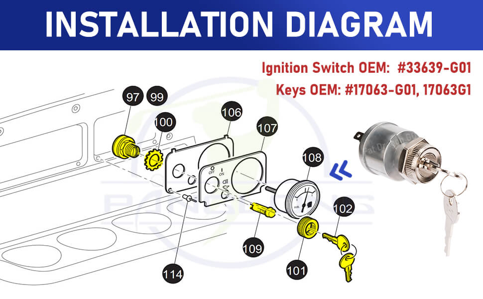 EZGO ignition switch,EZGO TXT ignition switch