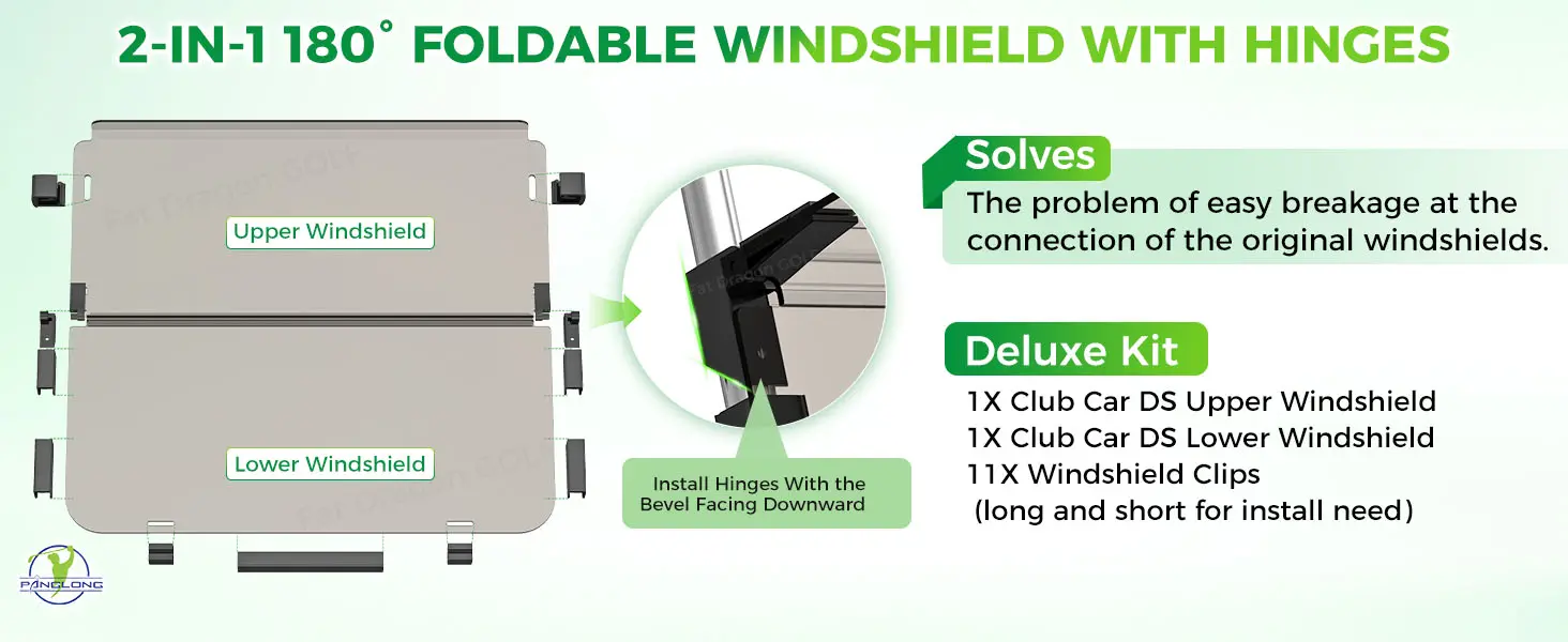 club car ds windshield for golf cart