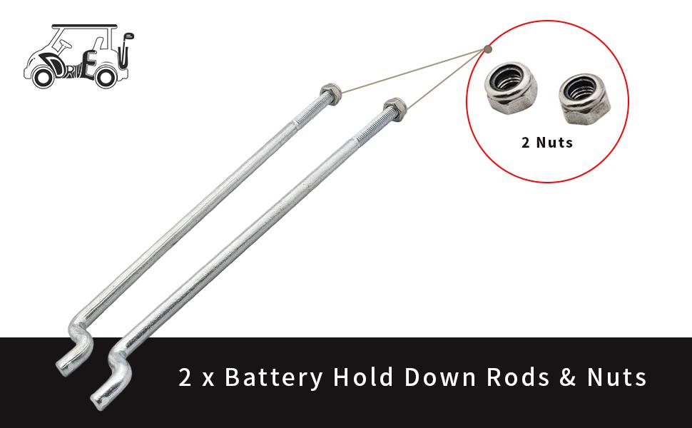 golf cart battery hold down,EZGO battery hold down rods