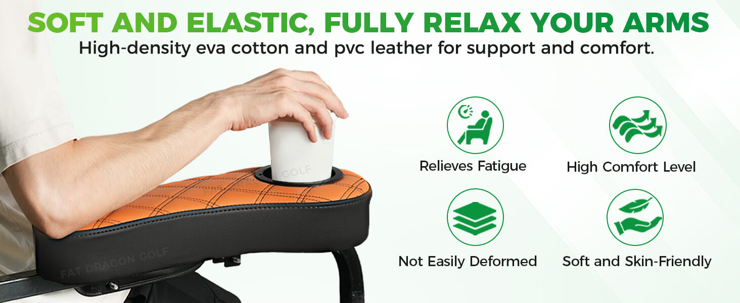 Golf Cart Armrests with Cup Holder Phone Storage