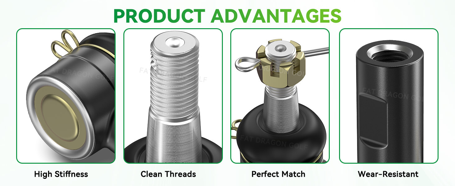 High quality golf cart tie rod ends ensure proper alignment and safe operation.