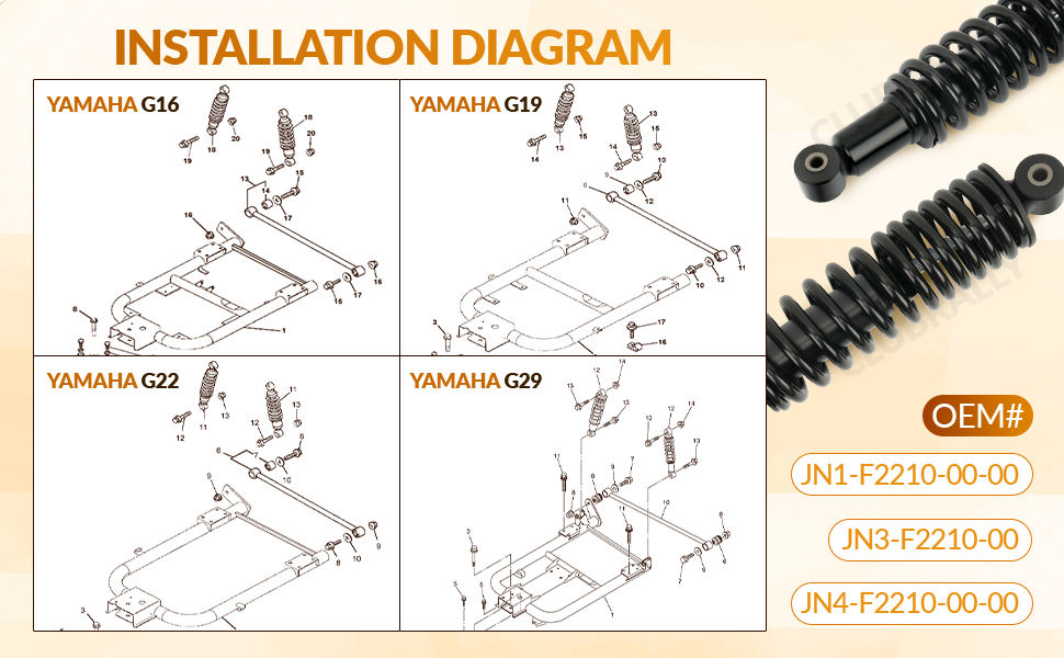 yamaha golf cart shocks' installation diagram
