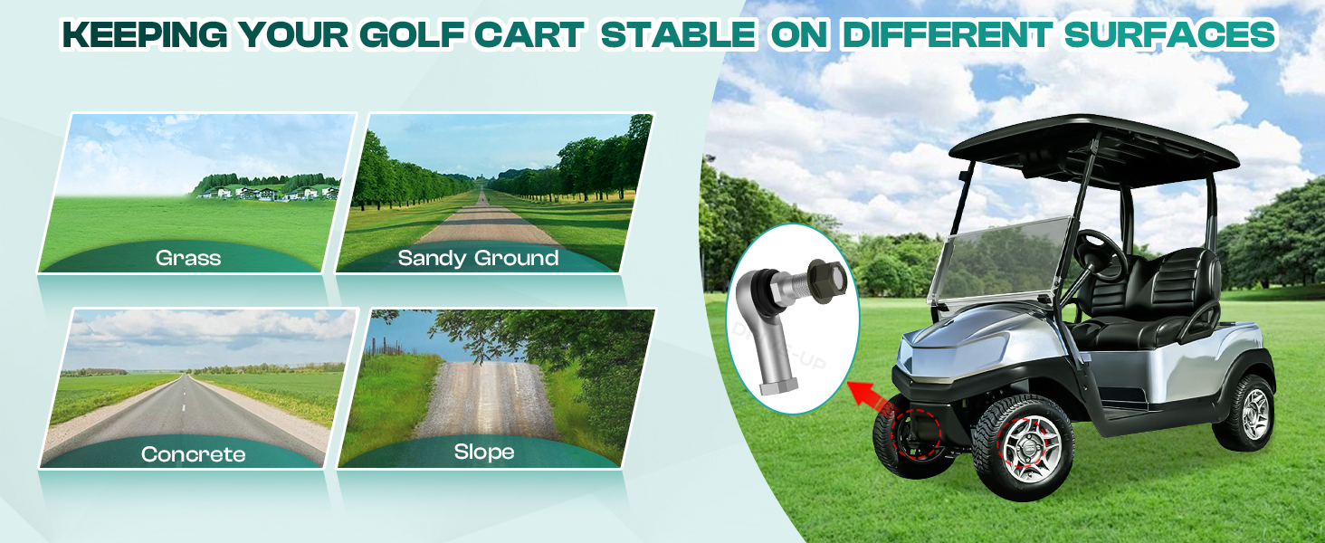 Tie rod end keeps your golf cart stable on surfaces