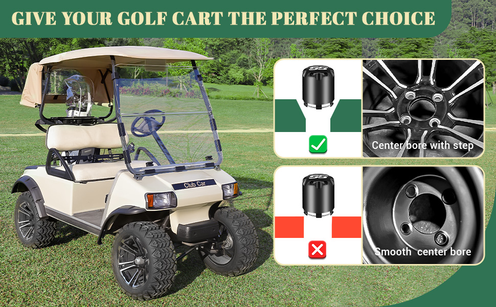 universal golf cart wheel center caps