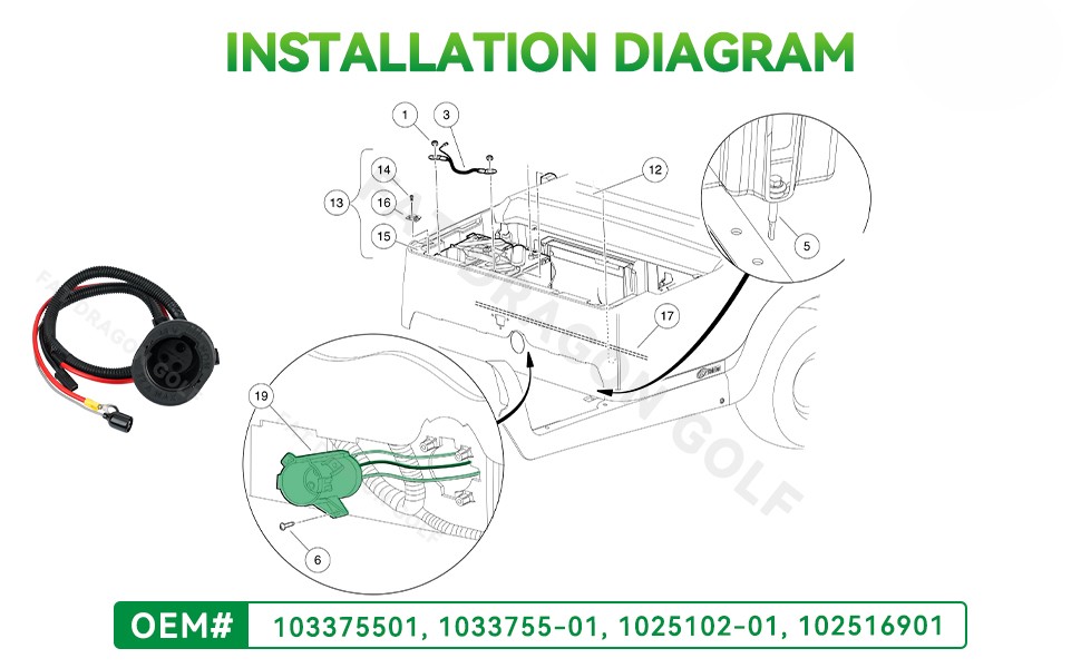 golf cart charger receptacle with socket krim,Precednt golf cart charger DC receptacle