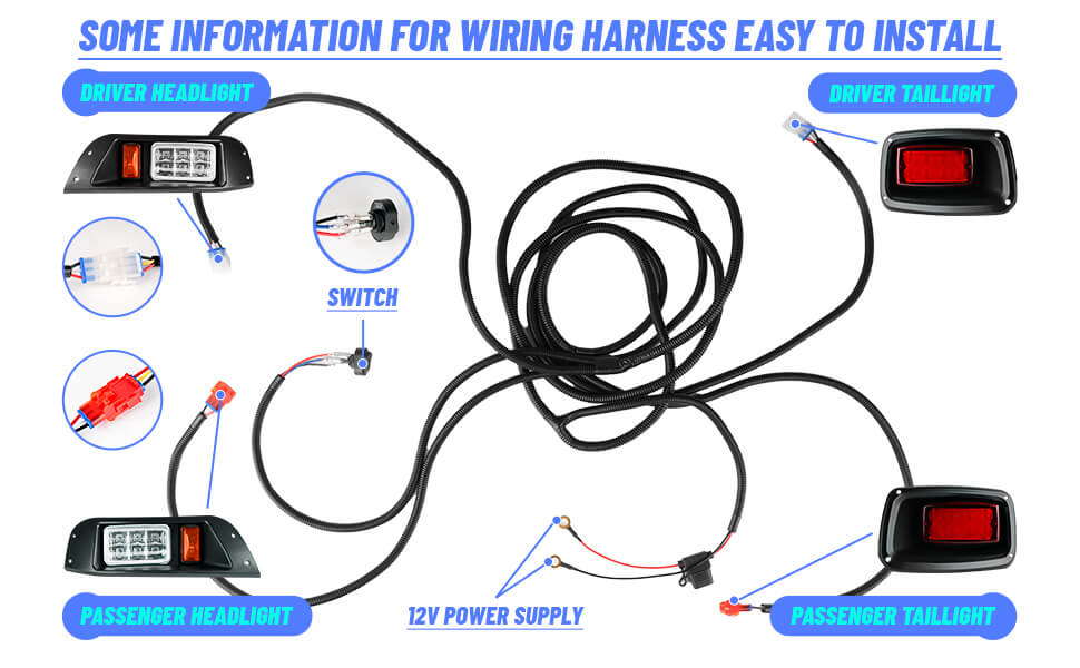 EZGO TXT led light kit,EZGO golf cart led light kits