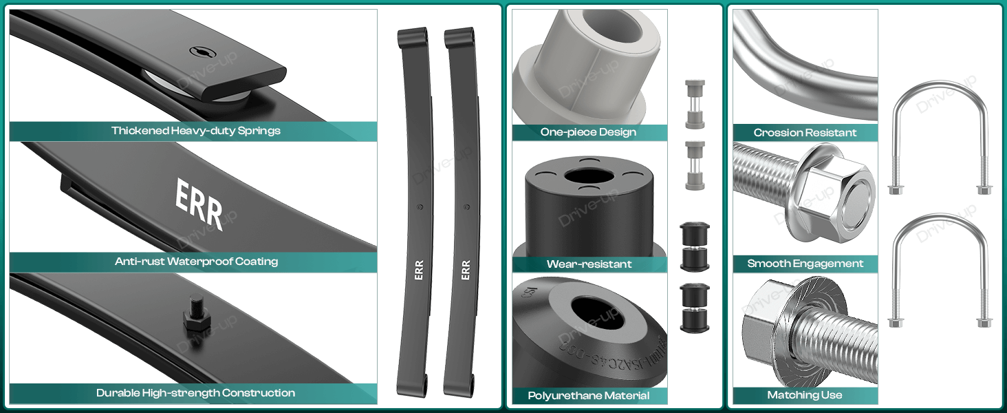 EZGO rear leaf springs,EZGO RXV heavy duty leaf springs,EZGO golf cart rear leaf spring bushings