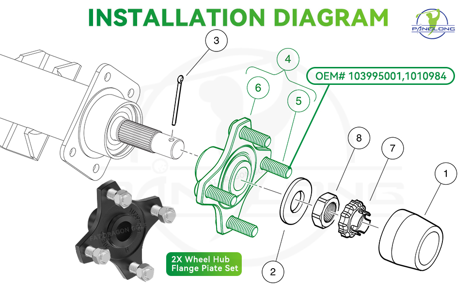 club car wheel hubs installation diagram