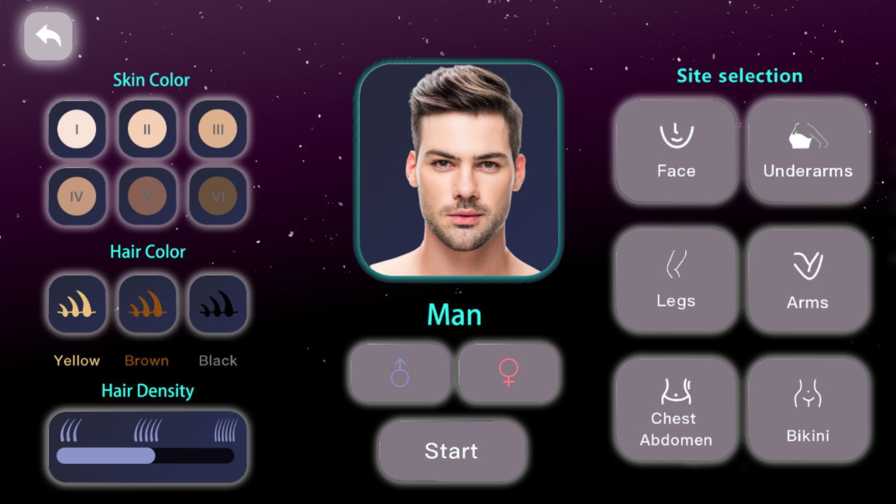 Hair removal interface