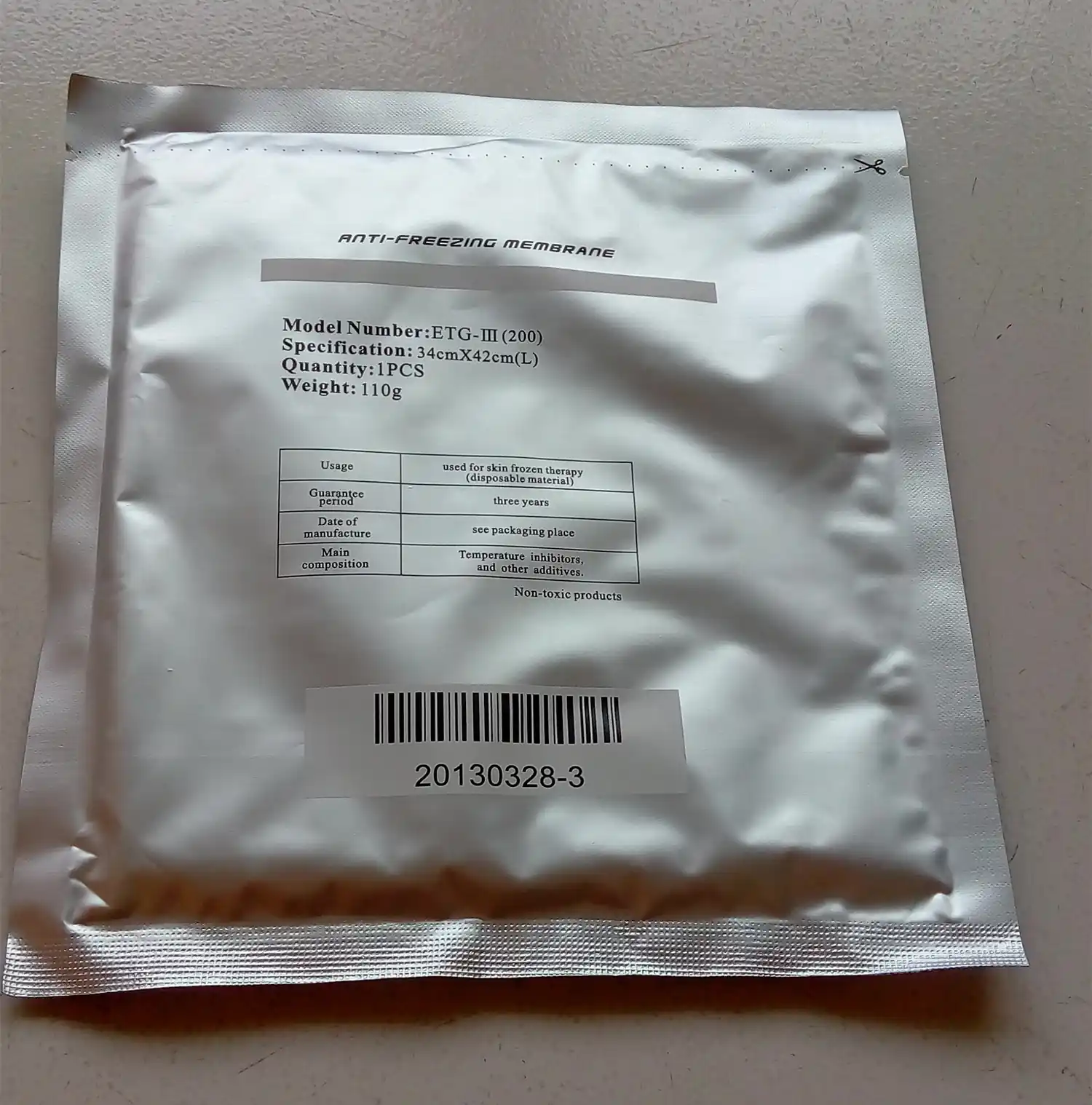 L Size antifreeze membrane