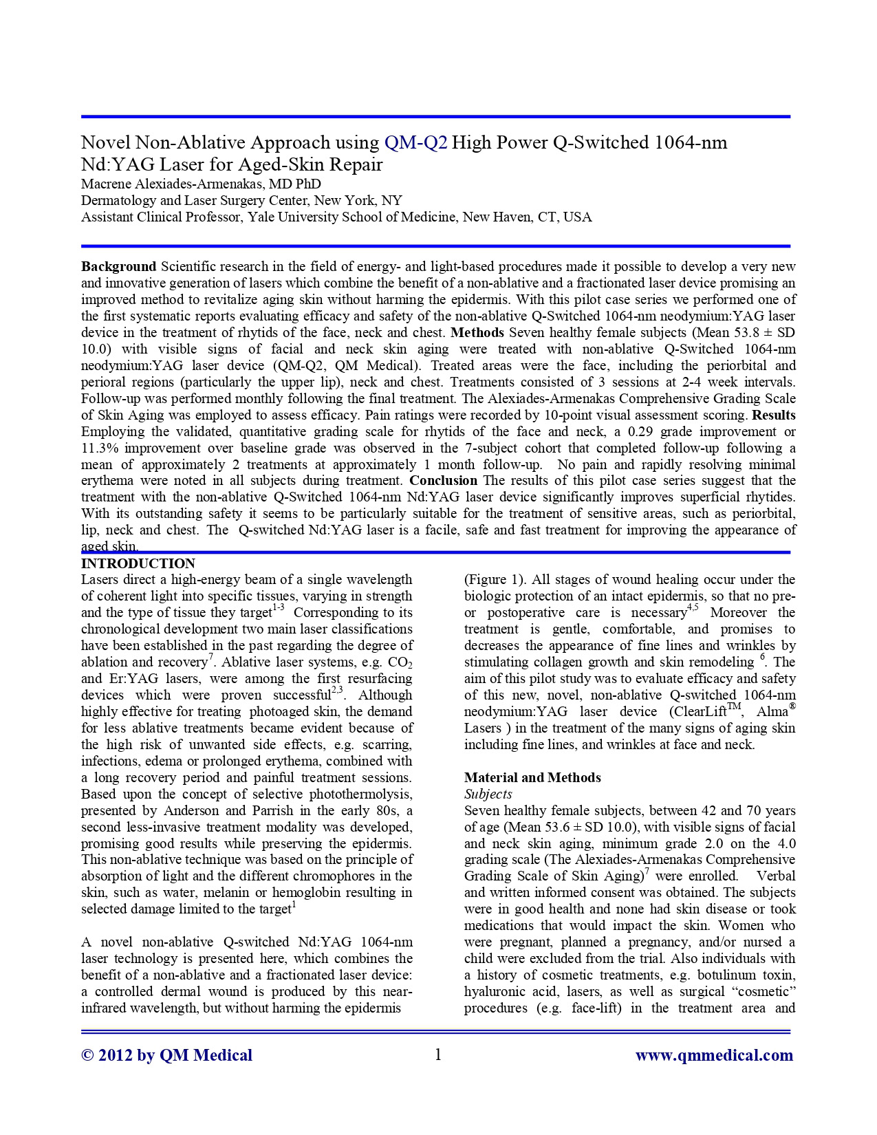 Nd:YAG Laser for Aged-Skin Repair Research 