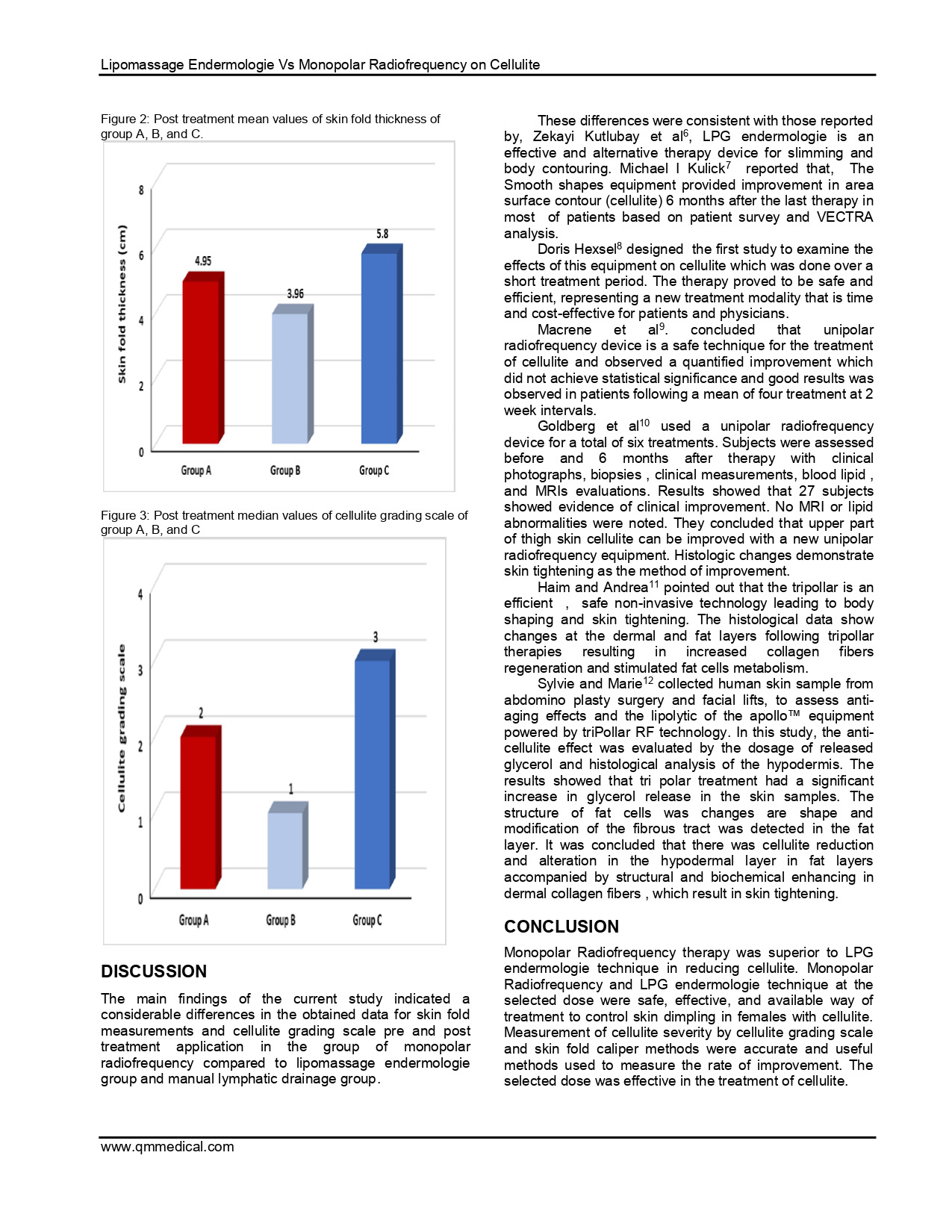 Lipomassage Endermologie Versus Monopolar Radiofrequency on Cellulite in Females