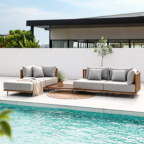 hongdi outdoor furnitur news GRID Teak Sofa 01