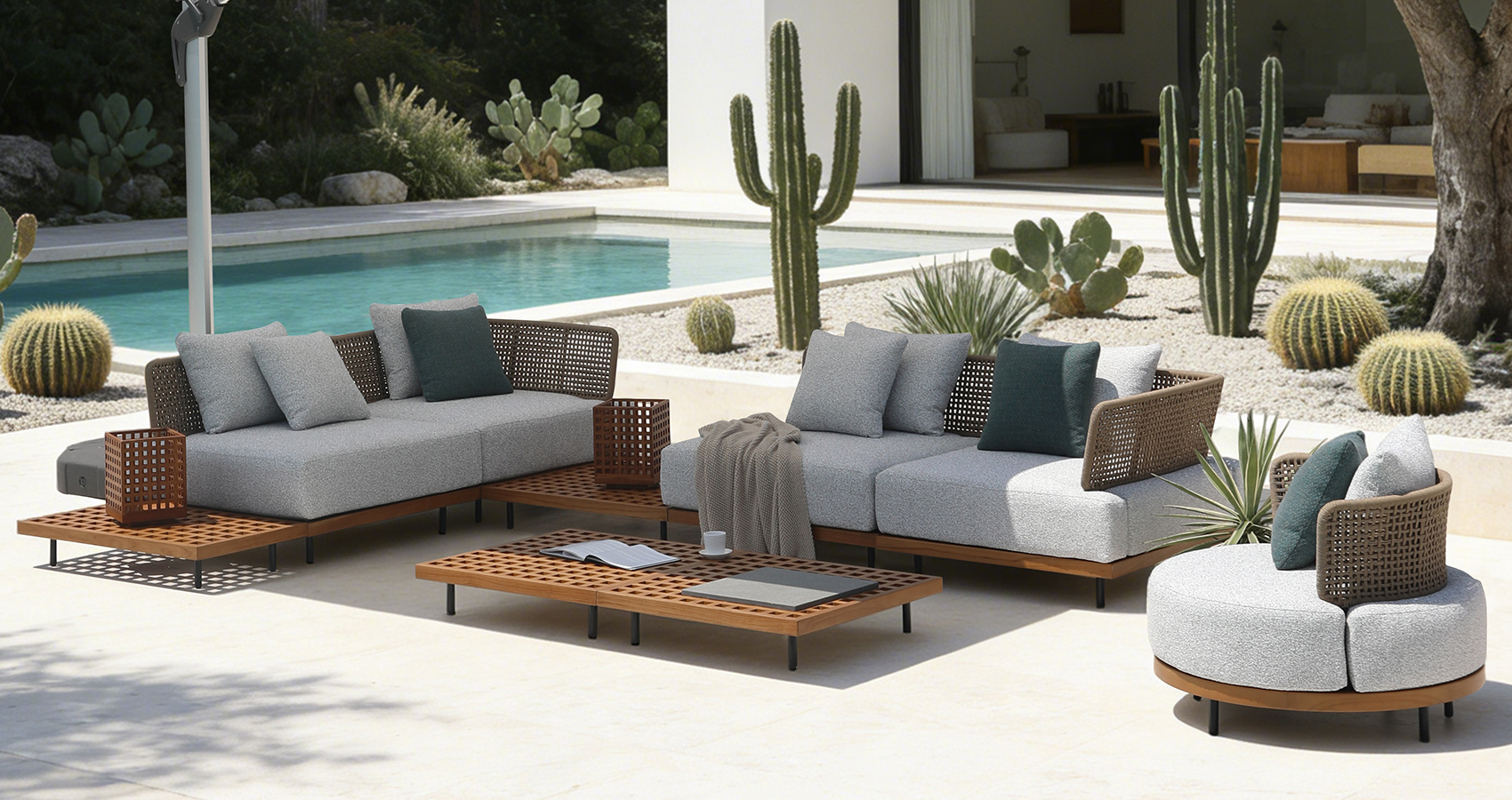 Hongdi outdoor Furniture MK Sofa-teak2