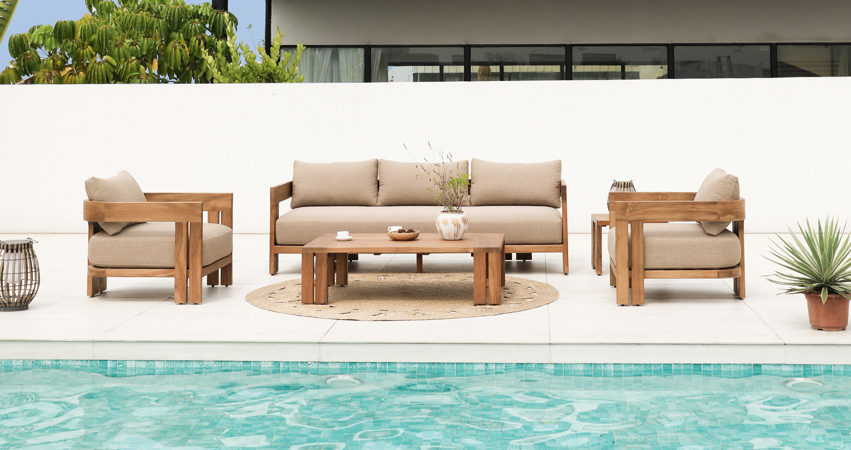 Hongdi outdoor Furniture Matila Sofa-teak1
