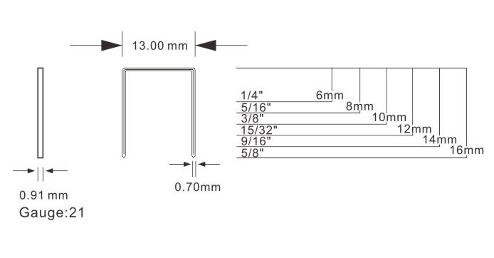 Fine Wire 21 Gauge Staples