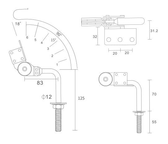 Sofa Tilt Headrest Hardware