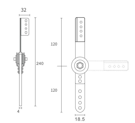 Sofa Armrest Ratchet Hinge Drawing