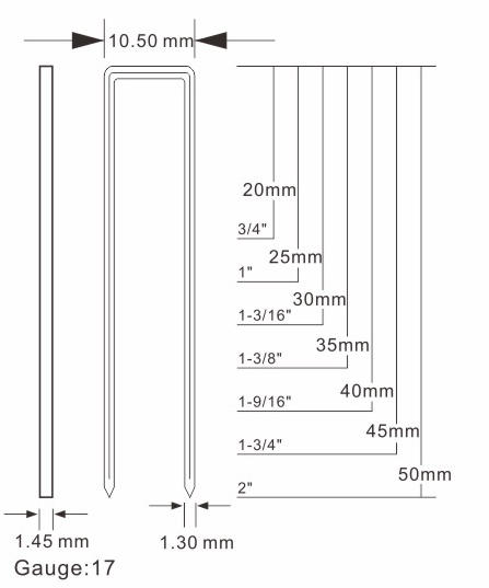 16 gauge medium crown staples