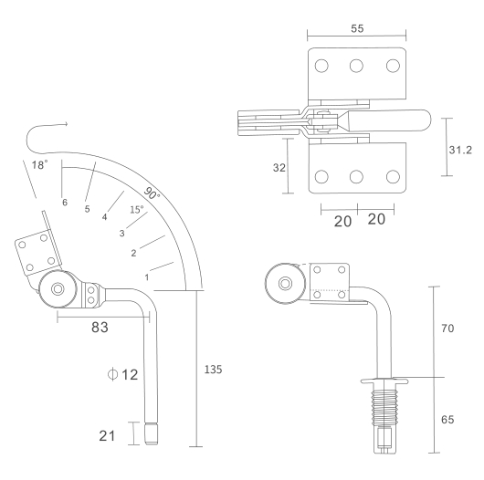 Sofa Headrest Swivel Hinge
