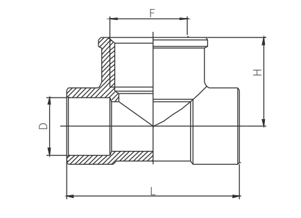 Tee npt female thread by solder