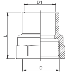 Adaptor Female threadxsolder