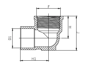 Elbow with two holes wall plate Solderx Female thread