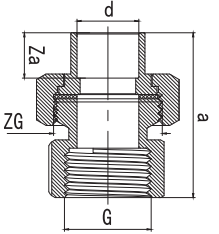 Straight Union Female thread x solder (flat joint)
