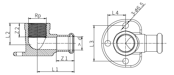 press wall plate elbow