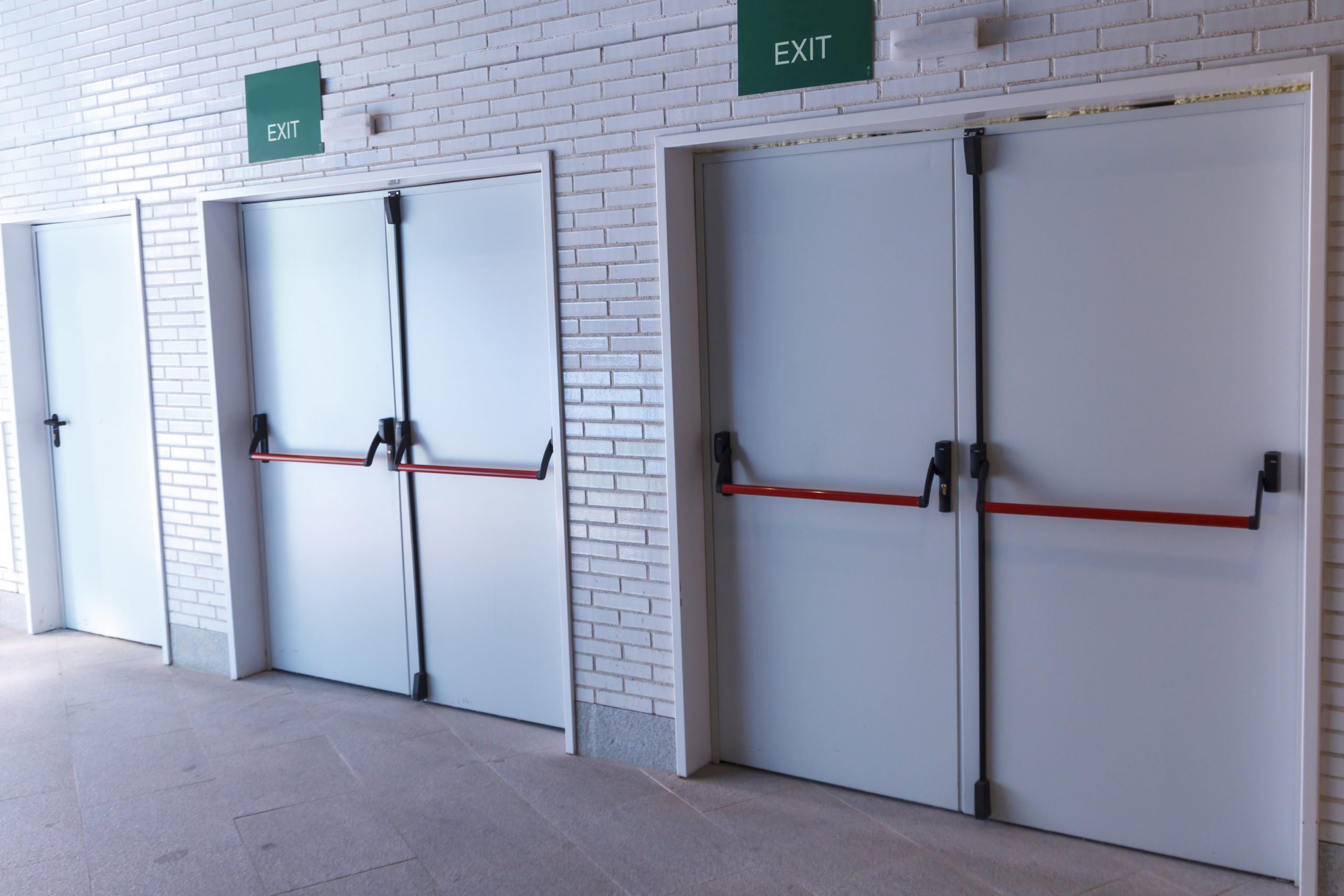 Exit steel fire door