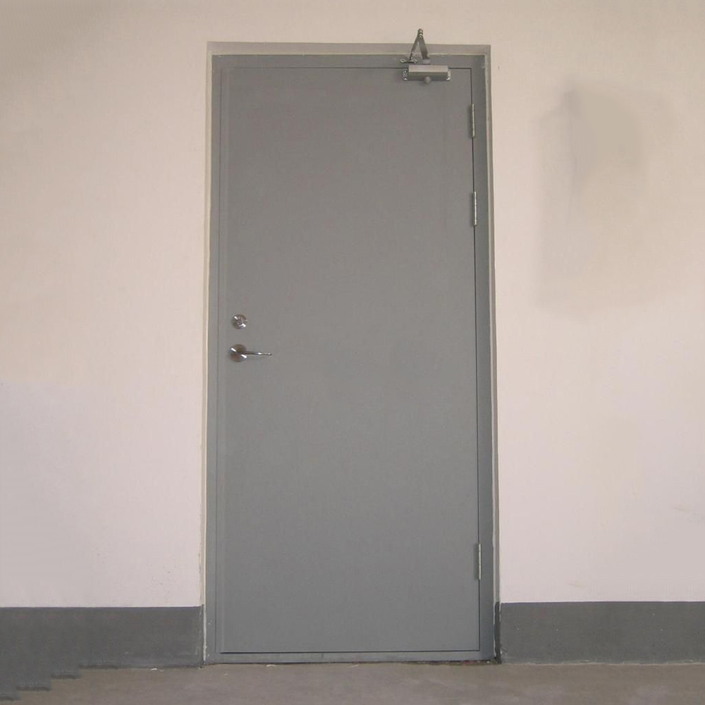 Installation effect of fireproof doors.Steel fire door