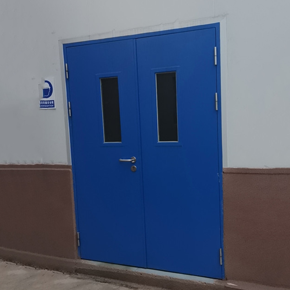 Steel fire-rated door.Steel fire door