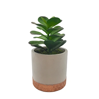 UV-proof Outdoor Fake Succulents, Artificial Cactus Plants in Cement Pots, All-weather Garden Ornaments Decoration