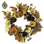 Christmas Wreath Autumn Fake Maple Leaf Pumpkin Wreath, Suitable for Autumn Christmas Thanksgiving Home Door Hanging Decoration