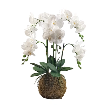 High Quality PE Handmade 3D Artificial Orchids Real Touch Flowers in Pot Home Decor for Halloween Christmas & New Year