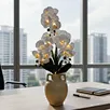 Evergreen Artificial Floor Standing Orchid Phalaenopsis Home Decor PE Material Multi-Piece Set for Wedding Easter & Graduation