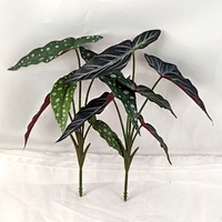 Artificial Begonia Leaf Greenery - No Pot Fake Plant Stem for Wall Decoration, Indoor Plants and Floral Design