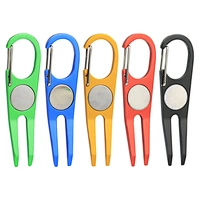 Metal Pitch Fork and Ball Marker Cheap Pitchfork Keychains Magnetic Blank Anonized Sublimation Aluminum Golf Divot Repair Tool
