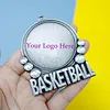 Custom Gold Running Swimming Soccer Football Blank Box Crystal Holder Key Ribbon Hanger Basketball  Metal Trophies Sports Medals
