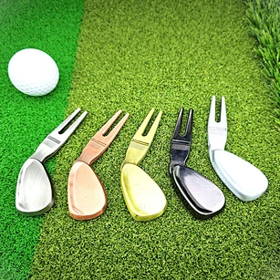 Wholesale Manufacturer Laser Engravable Custom Aluminum Luxury Pitch Fork Golf Divot Repair Tool