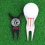 Factory Custom Metal Pitchfork Gift Set Bulk Cheap Sliding Mechanism Pitch Fork Magnetic Golf Divot Repair Tool and Ball Marker