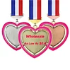 LY Wholesale Trophies Medals Plaques Lover Gift Love Shape Sticker Insert Awards Blank Medal