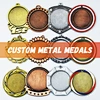 Metal Crafts Award Cheap Custom Trophies Medallion Holder Hanger Badge Ribbons Sports Gold Football Marathon Soccer Blank Medals