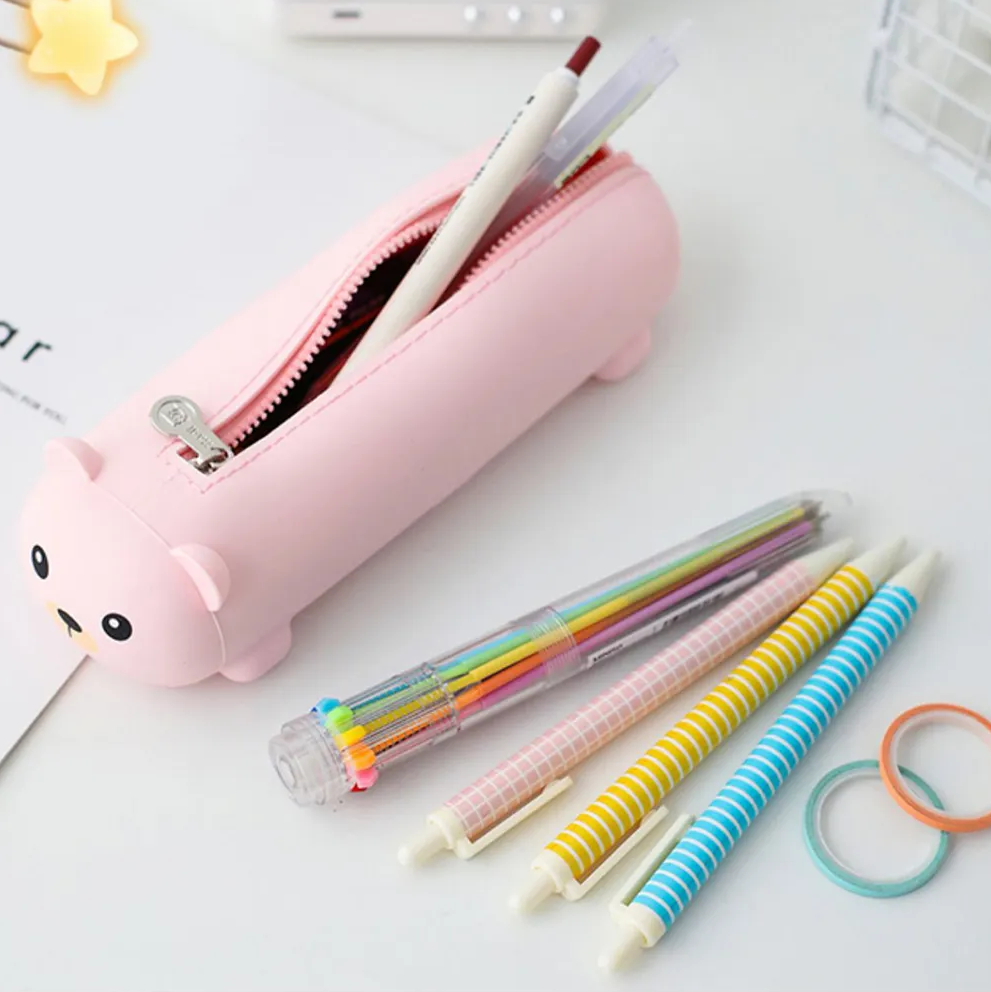 cat silicone pencil case