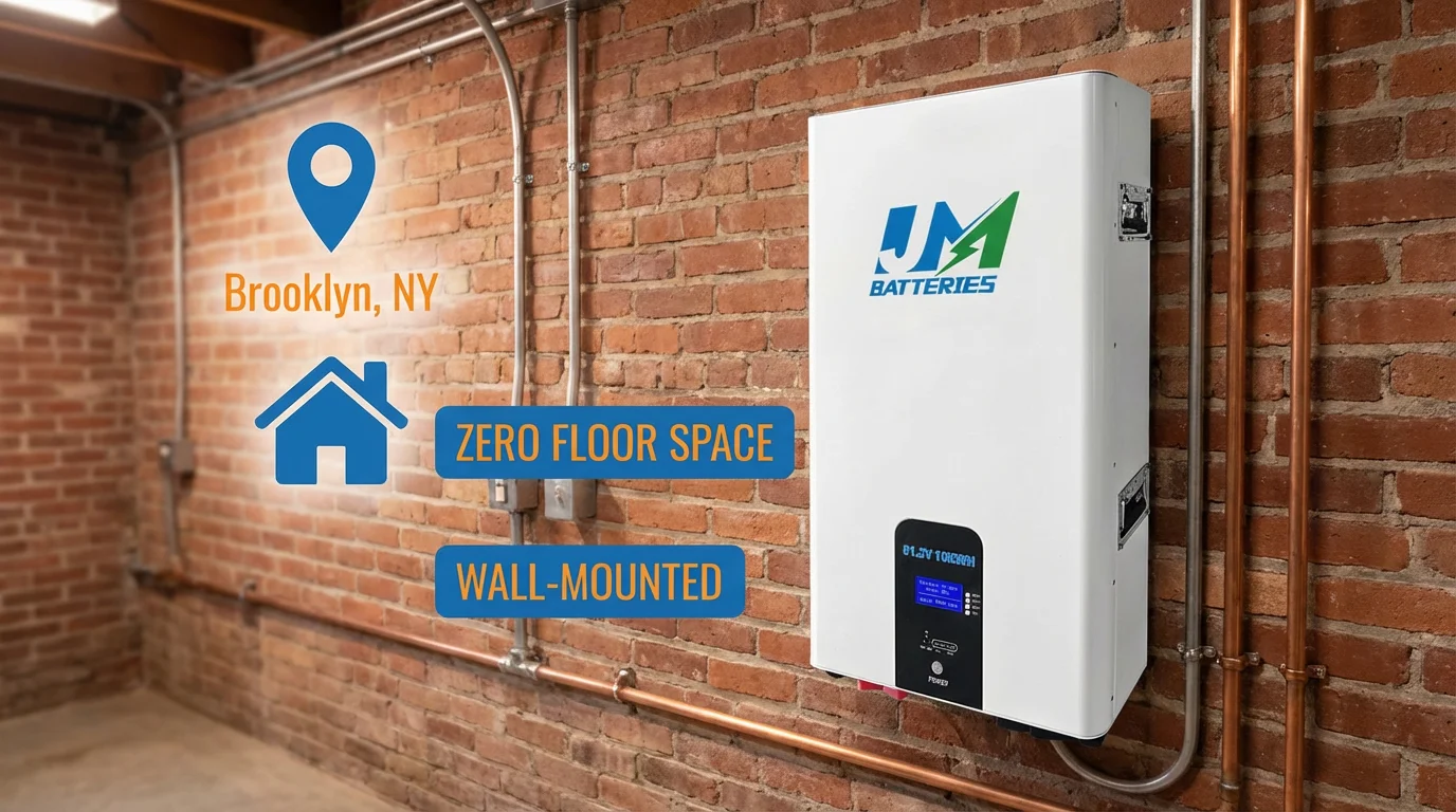 Wall-Mounted Lithium Ion Battery New York case study for space saving