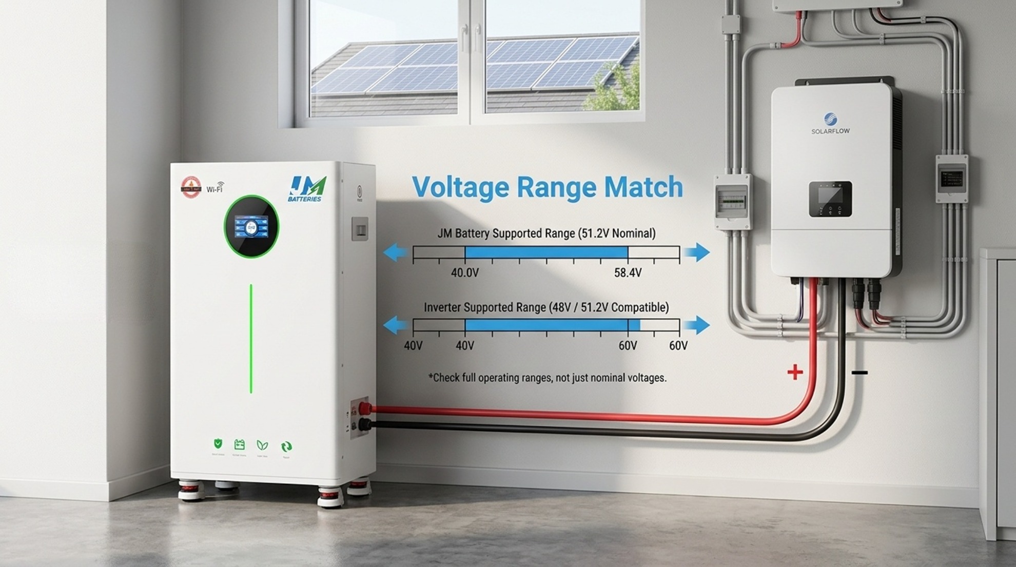 Spannungskompatibilität des Batteriewechselrichters
