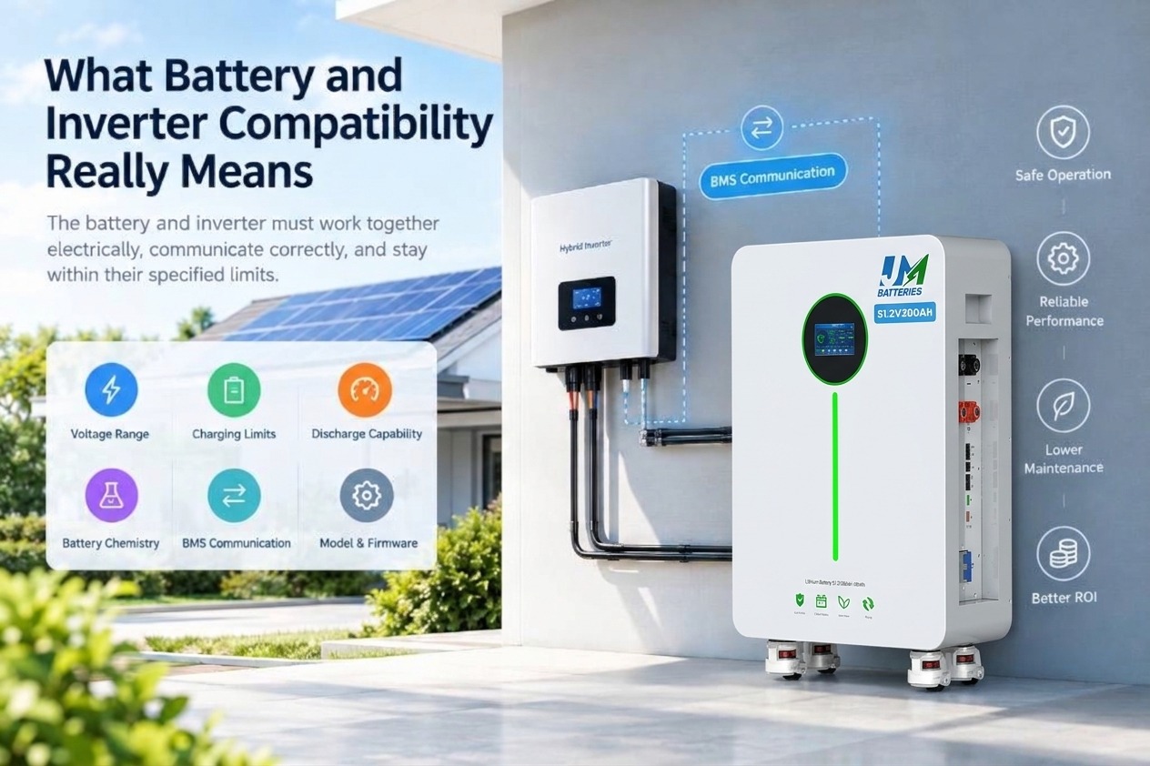 Benefits of battery and inverter compatibility for home energy storage, including efficiency and reliable operation