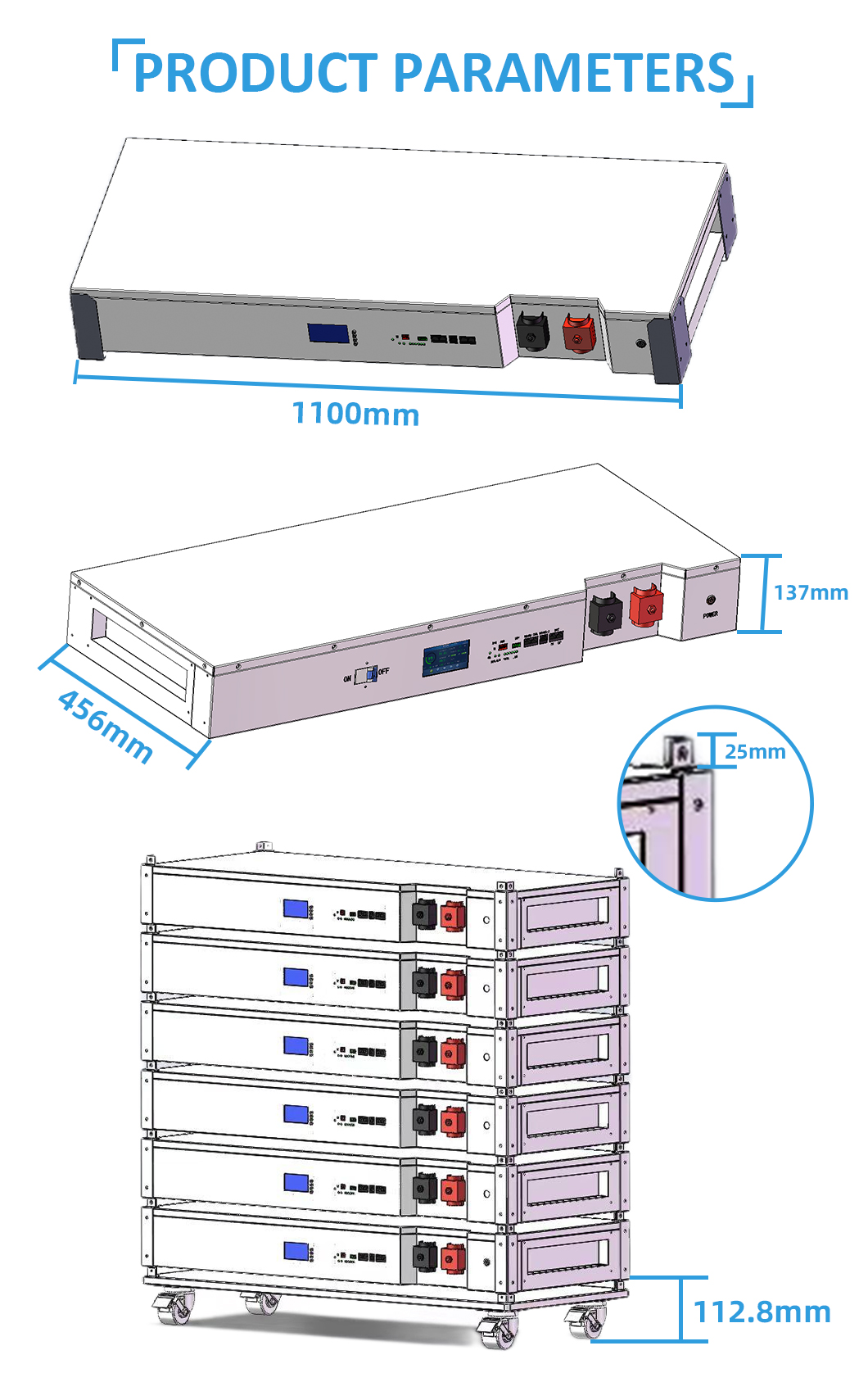 stackable 7kWh lifepo4 battery