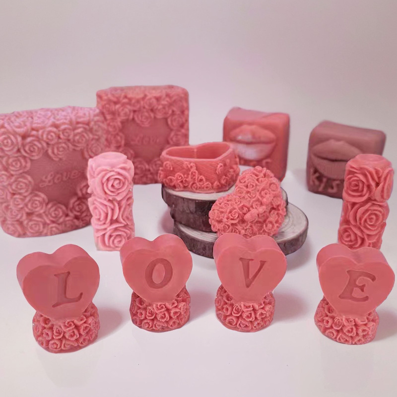 3D Rose Flower Candle Molds for Valentine's Day