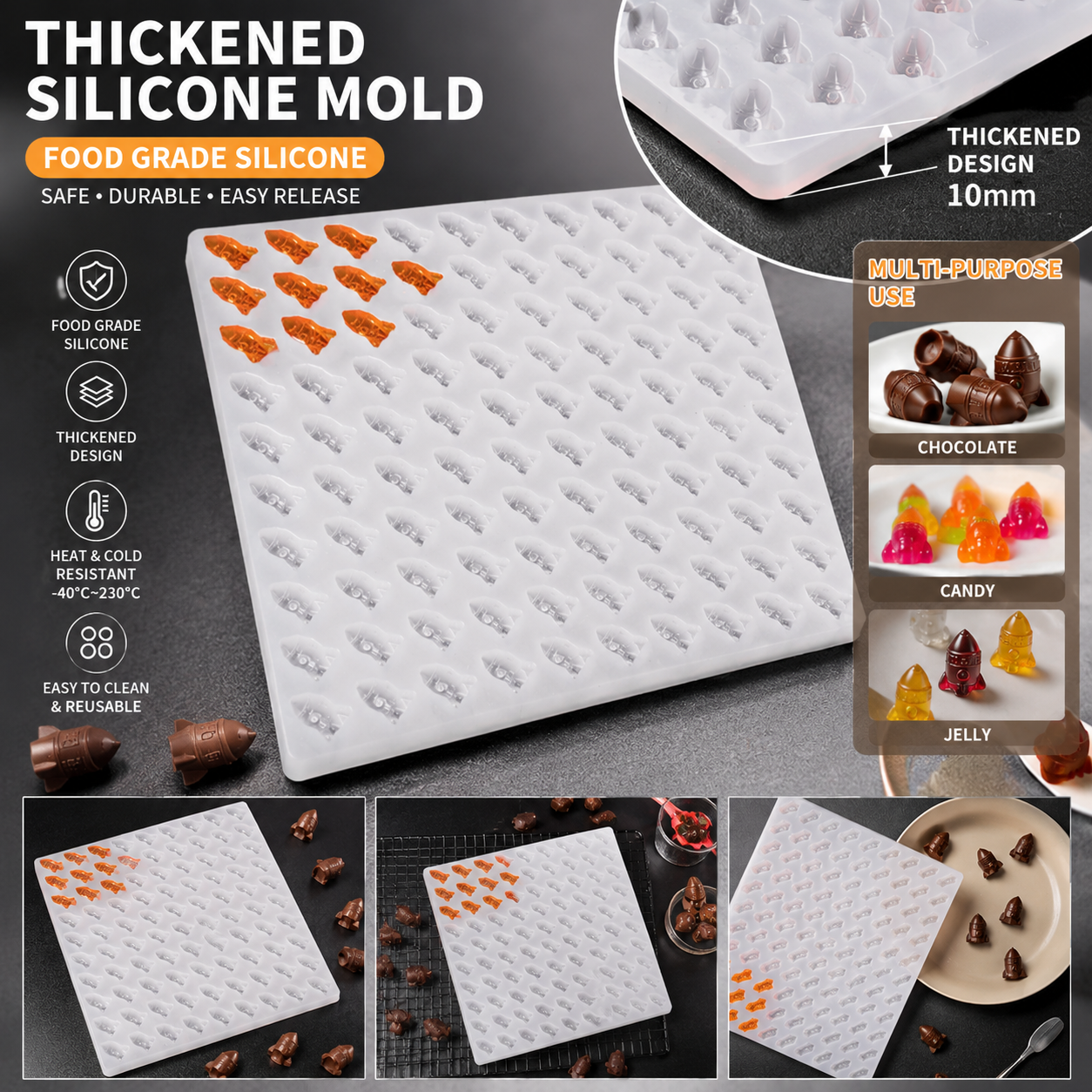 Sticky candy residue, deformed cavities, weird plastic odors, short service life and failed custom patterns waste time, raw materials and money. At RenShan Molds, we design our full line of custom silicone baking molds to solve these widespread customer pain points completely.